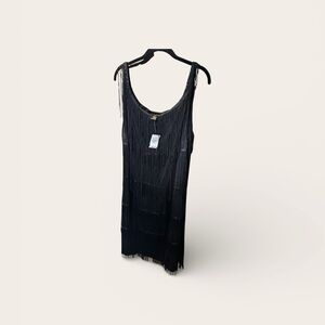 Ashley Stewart Black Fringe Dress